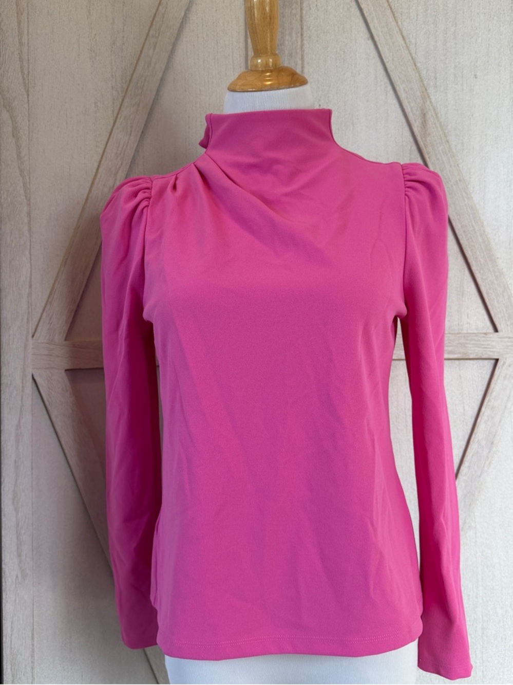 Ann Taylor Pink Long-Sleeve Blouse